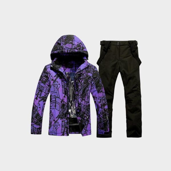 WOWULOVELY Men's Winter Snowsuit Waterproof Windproof Mountain Jacket and Pant Sets - Imagen 3