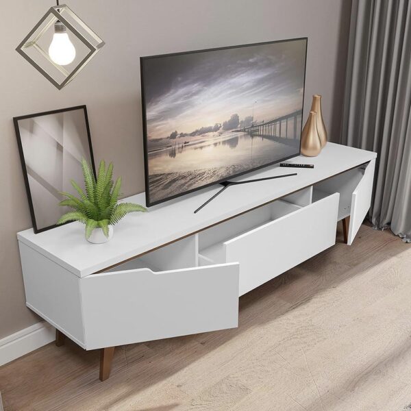MADESA TV Stand with 2 Doors 1 Drawer, for TVs up to 75 Inches and Wooden - Imagen 4