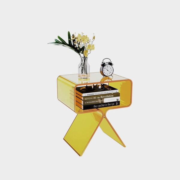 Solaround Acrylic Nightstand Side Table Modern Design Clear Home Decor Display - Imagen 5