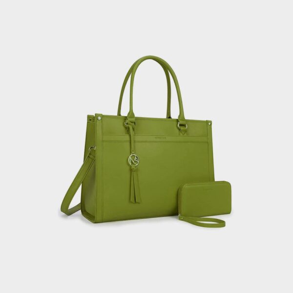 Missnine Laptop Tote Bag Canvas Laptop Bag 15.6 inch Work Shoulder Bags Casual Briefcase Handbag - Imagen 3