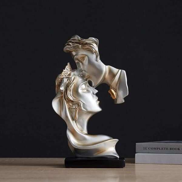 Couple Figurines Statue Romantic Carved Crafts Ornament Kissing Lover Resin Sculpture Modern Art - Imagen 5